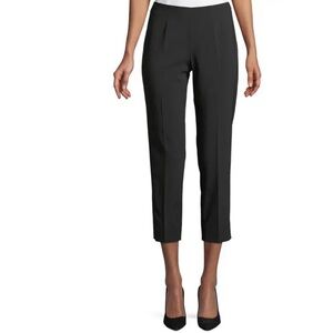 Piazza Sempione Audrey black wool pant high waist straight leg cropped Italy